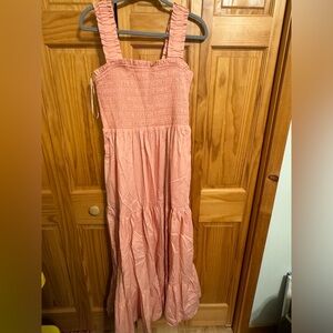 Abercrombie & Fitch Pink Smocked Maxi Dress
